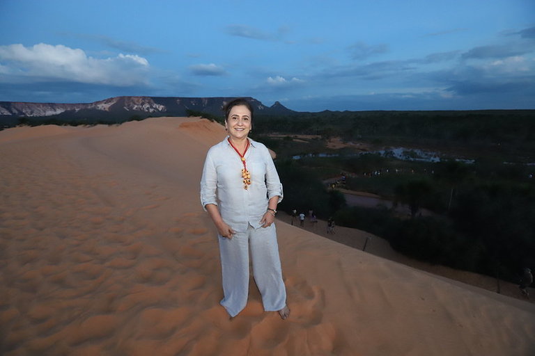Katia Abreu em visita ao Jalapao, um dos paraisos naturais do Tocantins