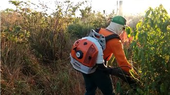Ação de prevenção contra incêndios realizada no Parque Estadual do Cantão