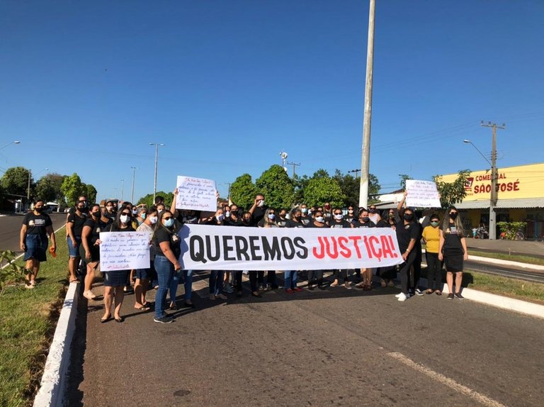 Protesto em Pequizeiro, cobrando justiça ao caso 