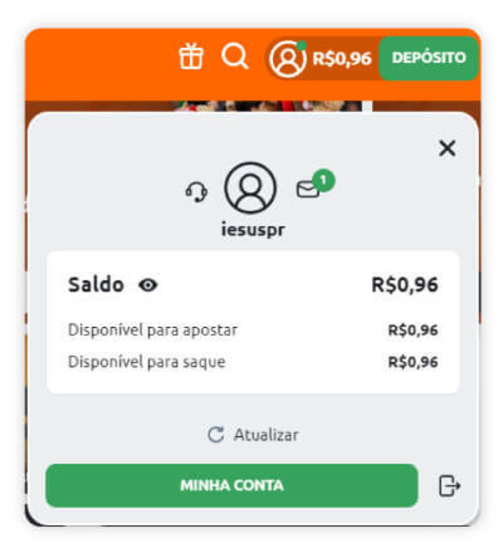Saque imediato Betano