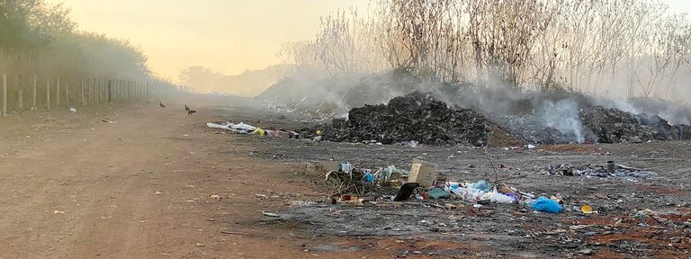 Lixão a céu aberto contaminou o lençol freático, emitiu gases nocivos e acumulou grande quantidade de pneus com água parada.