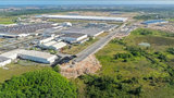 Vista aérea do complexo industrial da BYD em Camaçari, na Bahia. |