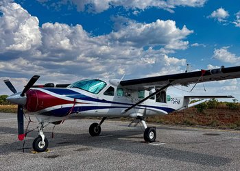 Aeronave equipada no aeroporto de Porto Nacional, onde foi montada a base de voos para o trabalho na região sudeste do Estado