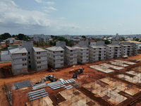Os 416 apartamentos estão sendo construídos em uma área entre os setores Martins Jorge e São Miguel.|Thiago Santos / Secom