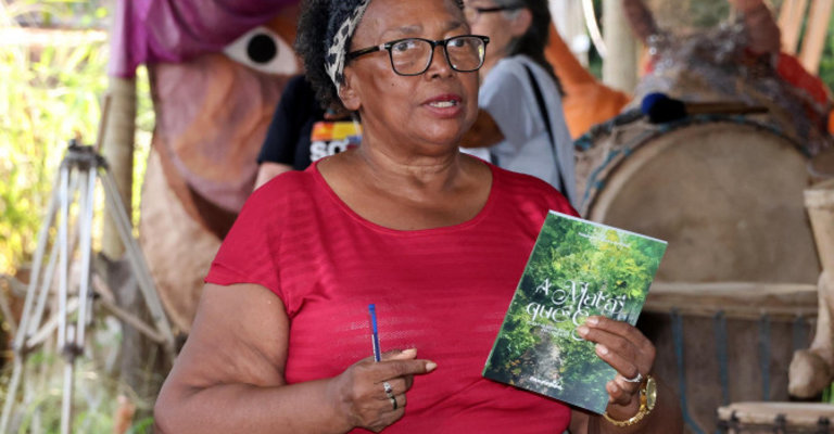Dona Felisberta Pereira da Silva no lançamento de 