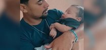Caio e o filho, recém-nascido, vítimas fatais do acidente. |