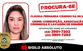 Imagem de Cláudia Fernanda divulgada pela Polícia Civil do Tocantins.