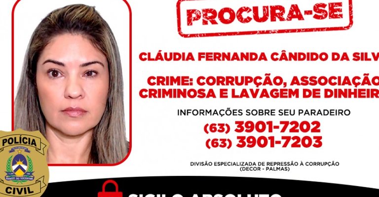 Imagem de Cláudia Fernanda divulgada pela Polícia Civil do Tocantins. |Divulgação PC/TO