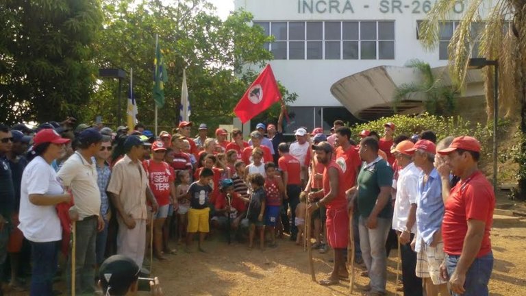 Imagem de 2015, quando ocorreu ocupação do Incra/TO na intenção de chamar a atenção do Governo Federal para famílias do Marighela. 