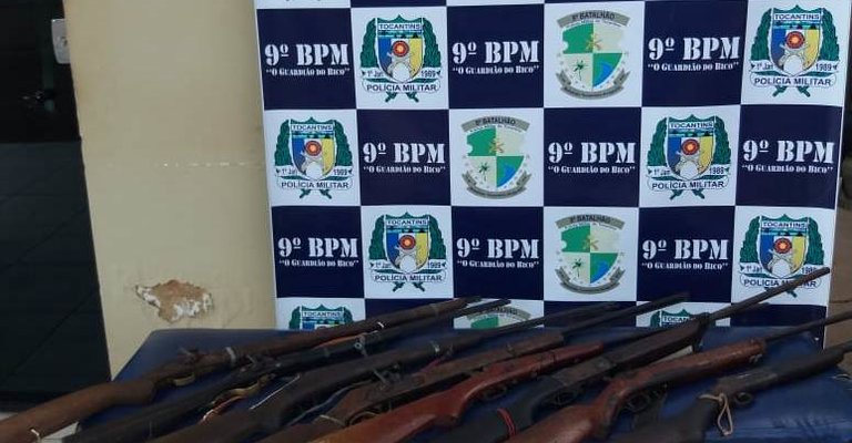 Armas apreendidas pela Polícia Militar